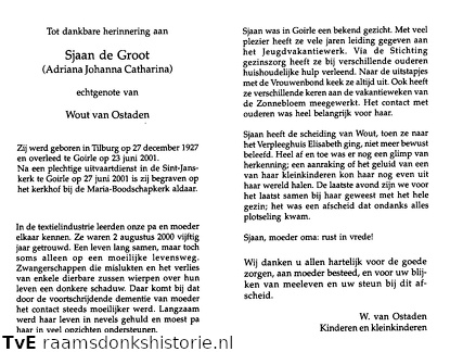 Adriana Johanna Catharina de Groot Wout van Ostaden