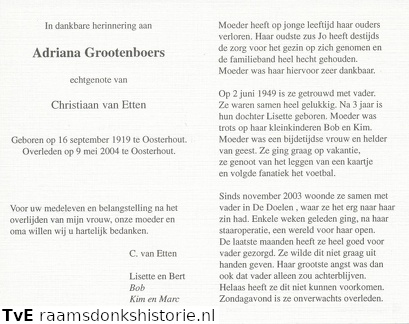 Adriana Grootenboers Christiaan van Etten