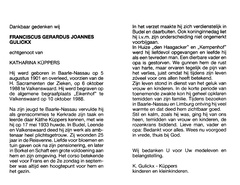 Franciscus Gerardus Joannes Gulickx Katharina Küppers