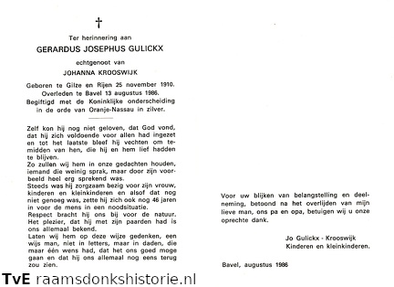 Gerardus Josephus Gulickx Johanna Krooswijk
