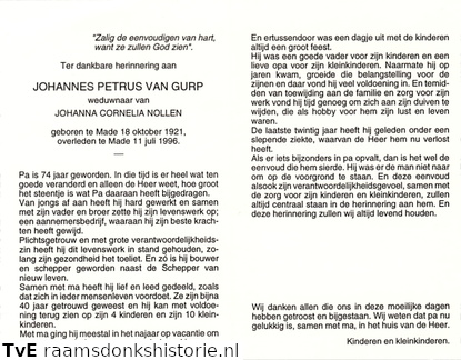 Johannes Petrus van Gurp Johanna Cornelia Nollen