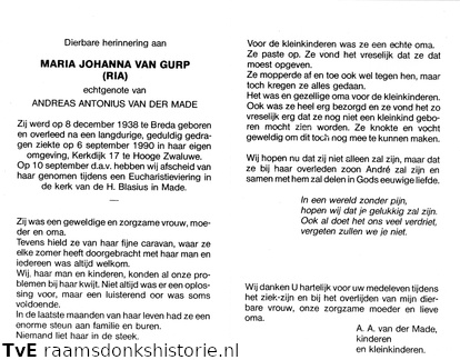 Maria Johanna van Gurp Andreas Antonius van der Made