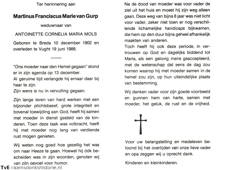 Martinus Franciscus Marie van Gurp Antoinette Cornelia Maria Mols