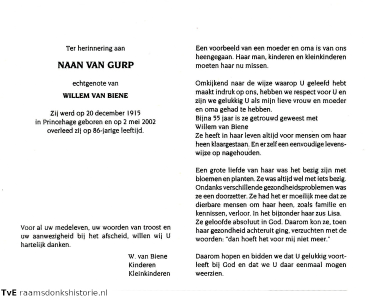 Naan van Gurp Willem van Biene