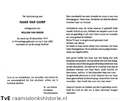 Naan van Gurp Willem van Biene