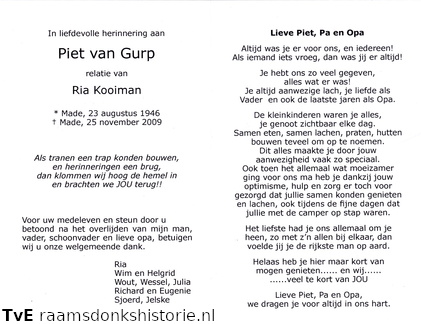 Piet van Gurp Ria Kooiman