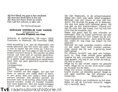 Adriaan Cornelis van Haaren Cornelia Elisabeth van Hees