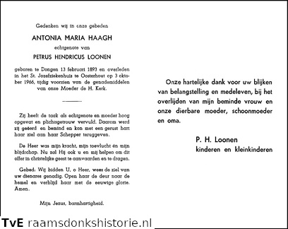Antonia Maria Haagh Petrus Hendricus Loonen