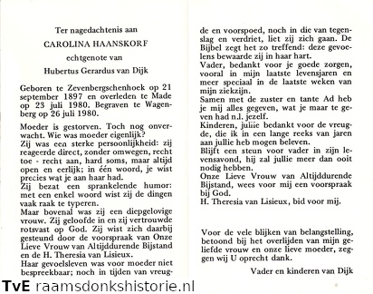 Carolina Haanskorf Hubertus Gerardus van Dijk