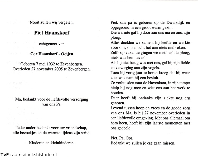 Piet Haanskorf Cor Ooijen