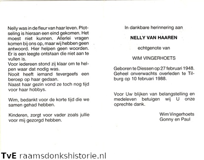 Nelly van Haaren Wim Vingerhoets