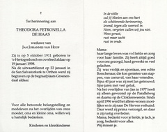 Theodora Petronella de Haas Jan Johannes van Hoof