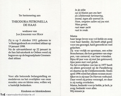 Theodora Petronella de Haas Jan Johannes van Hoof