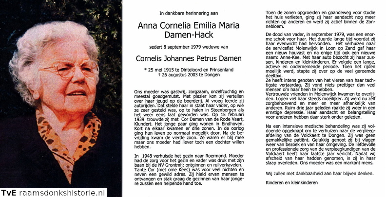 Anna Cornelia Emilia Maria Hack Cornelis Johannes Petrus damen