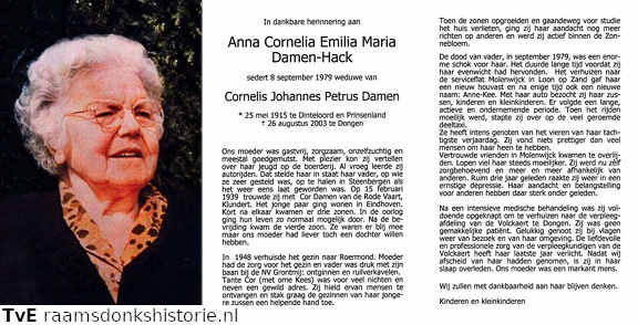Anna Cornelia Emilia Maria Hack Cornelis Johannes Petrus damen