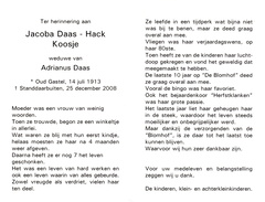 Jacoba Hack Adrianus Daas