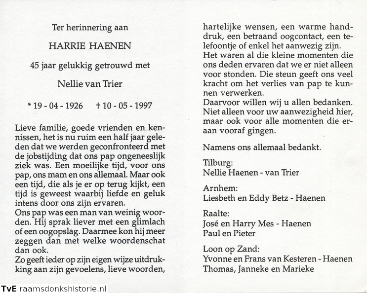 Harrie Haenen Nellie van Trier
