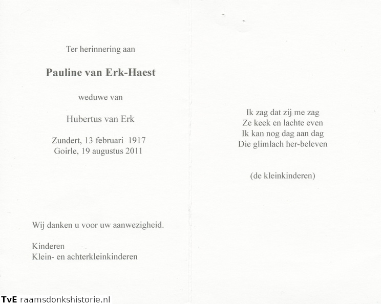 Pauline Haest Hubertus van Erk