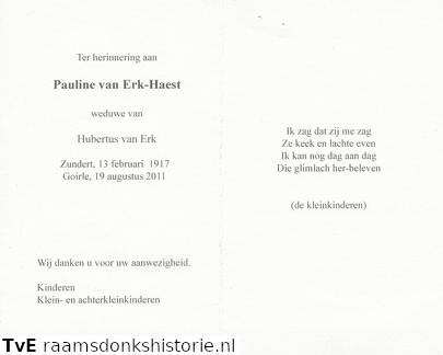 Pauline Haest Hubertus van Erk