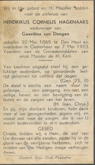 Hendrikus Cornelis Hagenaars Geerdina van Dongen