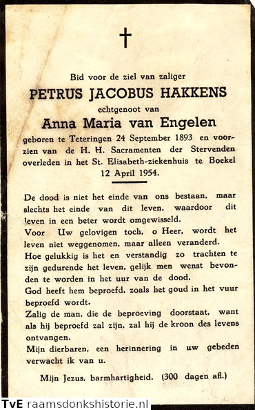 Petrus Jacobus Hakkens Anna Maria van Engelen