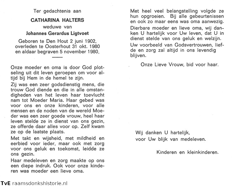 Catharina Halters Johannes Gerardus Ligtvoet