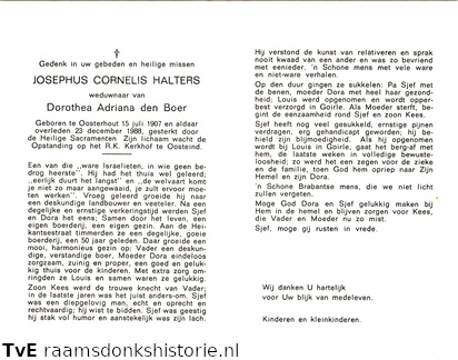 Josephus Cornelis Halters Dorothea Adriana den Boer