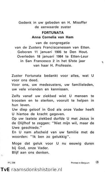 Anna Cornelia van Ham non