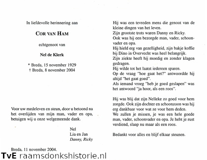 Cor van Ham Nel de Klerk