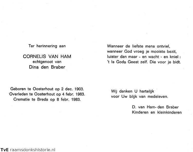 Cornelis van Ham Dina den Braber