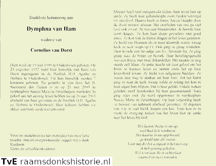 Dymphna van Ham Cornelius v Dorst