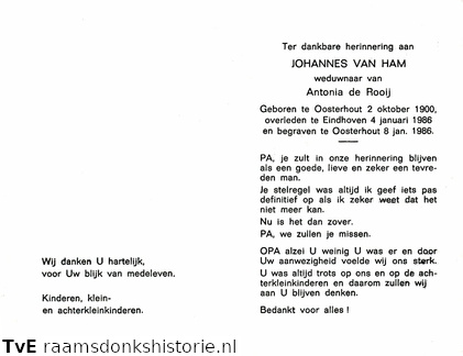 Johannes van Ham Antonia de Rooij