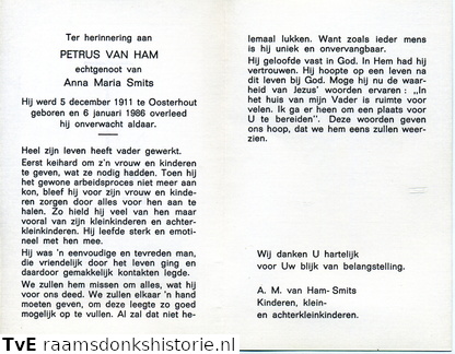 Petrus van Ham Anna Maria Smits