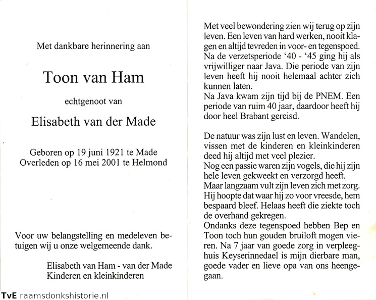 Toon van Ham Elisabeth van der Made