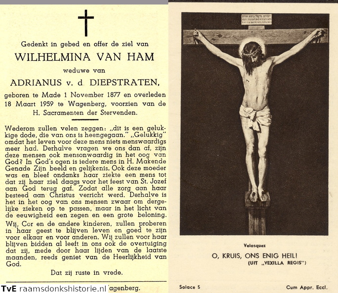 Wilhelmina van Ham Adrianus van den Diepstraten