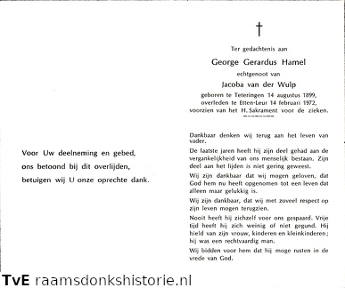 George Gerardus Hamel Jacoba van der Wulp