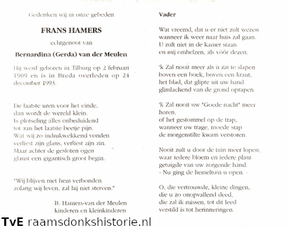Frans Hamers Bernardina van der Meulen