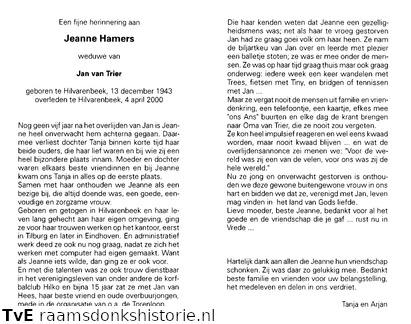 Jeanne Hamers Jan van Trier