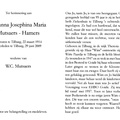 Johanna Josephina Maria Hamers WC Mutsaers