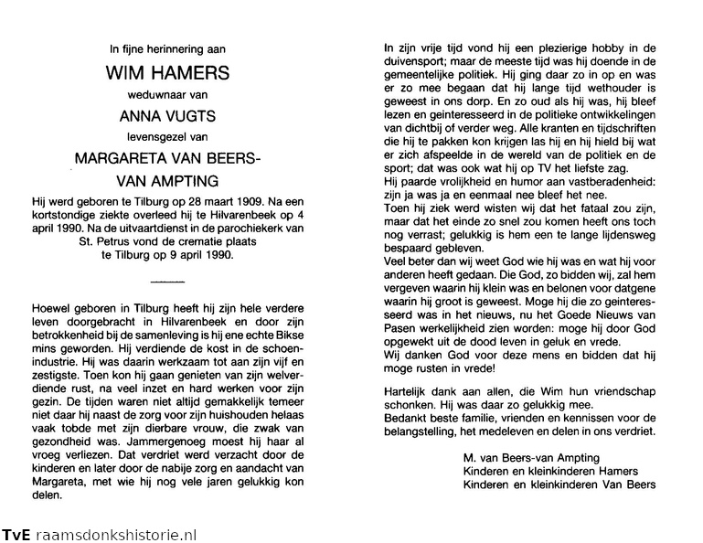 Wim Hamers (vr)Margaretha Ampting, Anna Vugts