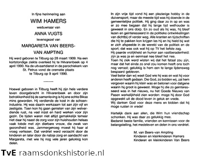 Wim Hamers (vr)Margaretha Ampting Anna Vugts