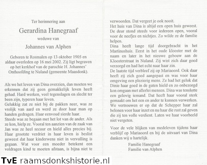 Gerardina Hanegraaf Johannes van Alphen