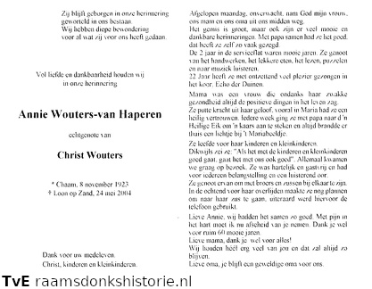 Annie van Haperen Christ Wouters