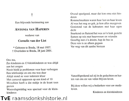 Antonia van Haperen Cornelis van der List