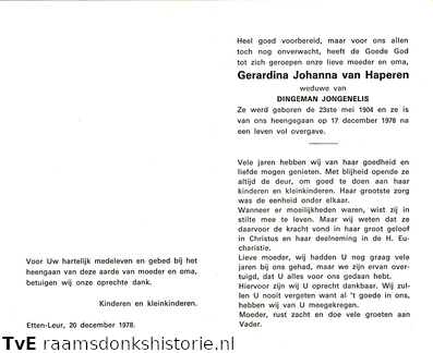 Gerardina Johanna van Haperen Dingeman Jongenelis