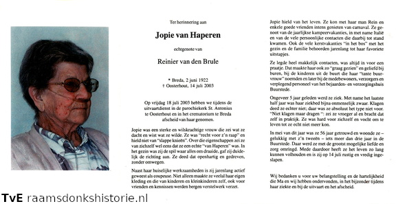 Jopie van Haperen Reinier van den Brule