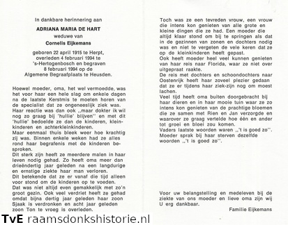 Adriana Maria de Hart Cornelis Eijkemans