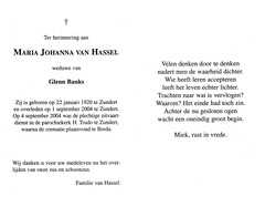 Maria Johanna van Hassel Glenn Banks