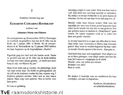 Elisabeth Catharina Haverkamp Johannes Maria van Elderen