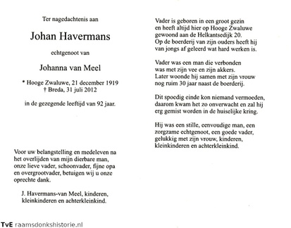 Johan Havermans Johanna van Meel